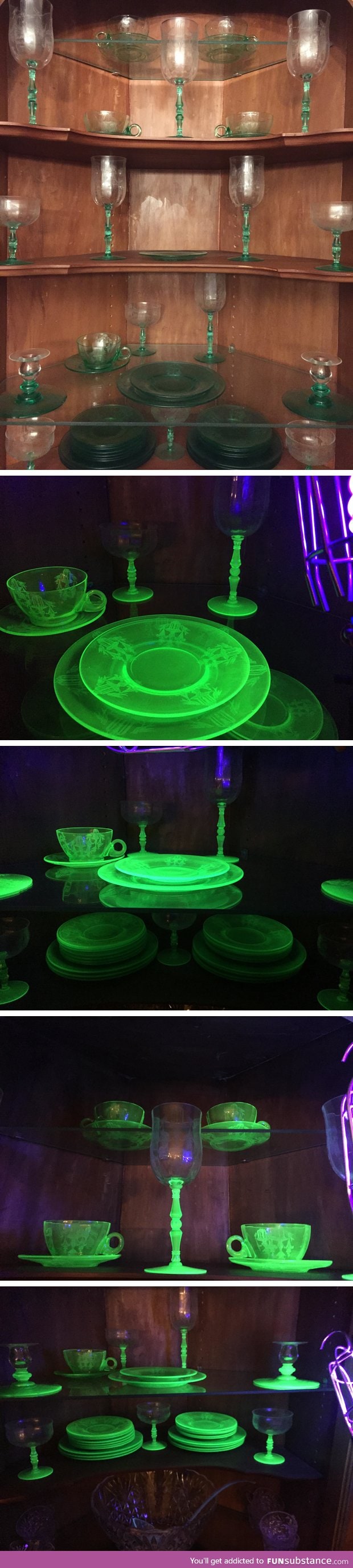 Uranium glassware that glows