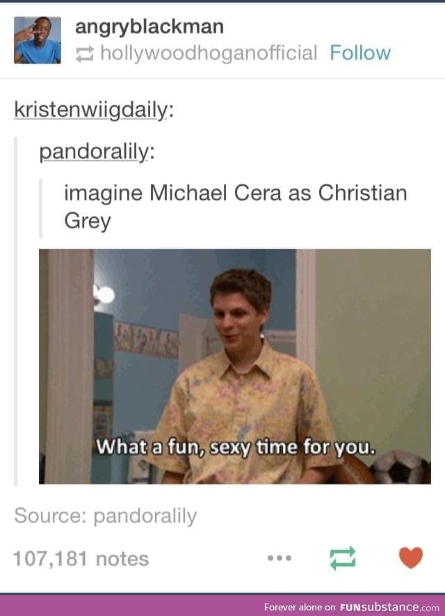 Michael Cera as Christian Grey