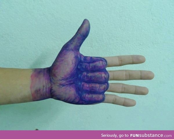 Ballpoint pen hand art