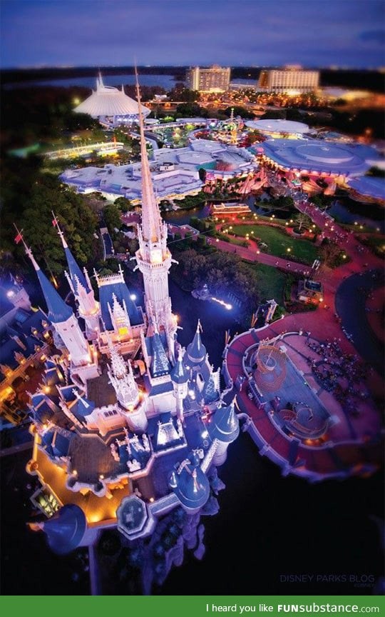 Amazing sky view of the disney castle