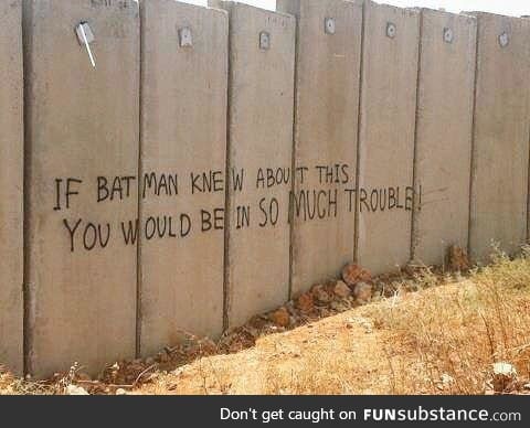 Graffiti on the apartheid wall in Palestine