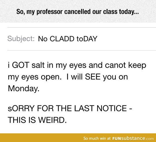 Class is cancelled