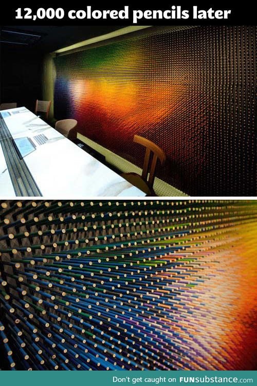 12,000 colored pencils wall