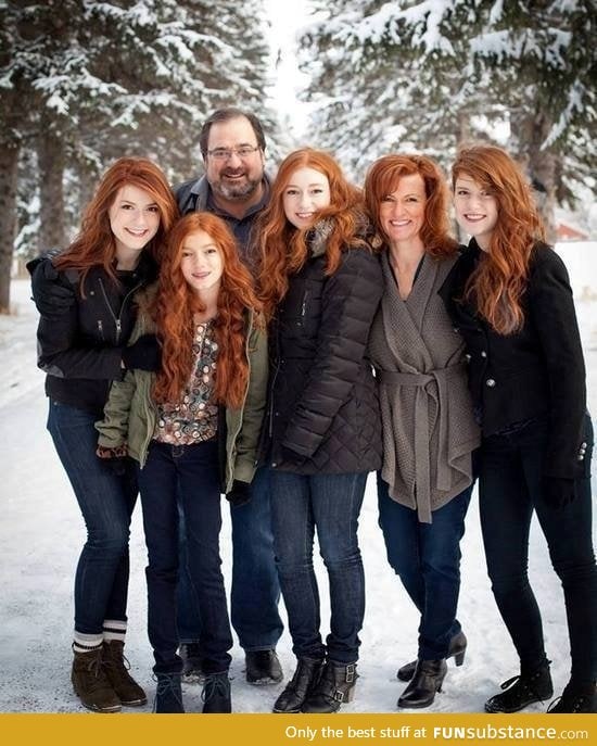 А lucky man with his family