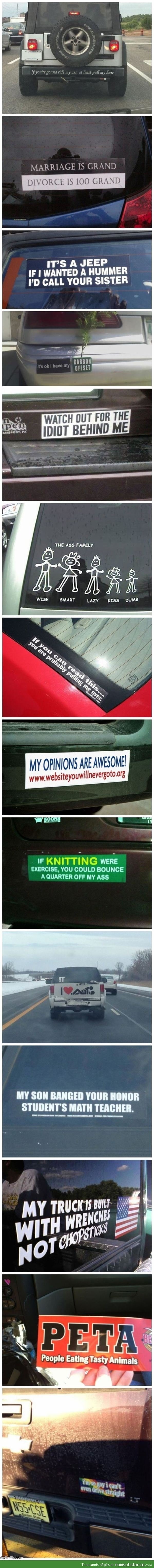 Bumper stickers