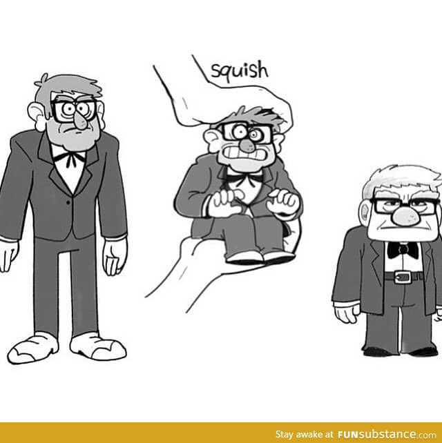 Grunkle Stan+squished=Mr.Frederickson