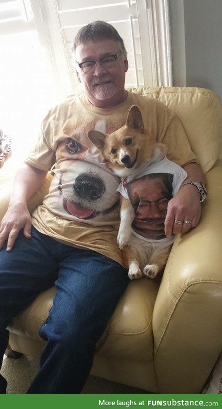 A man and his Corgi