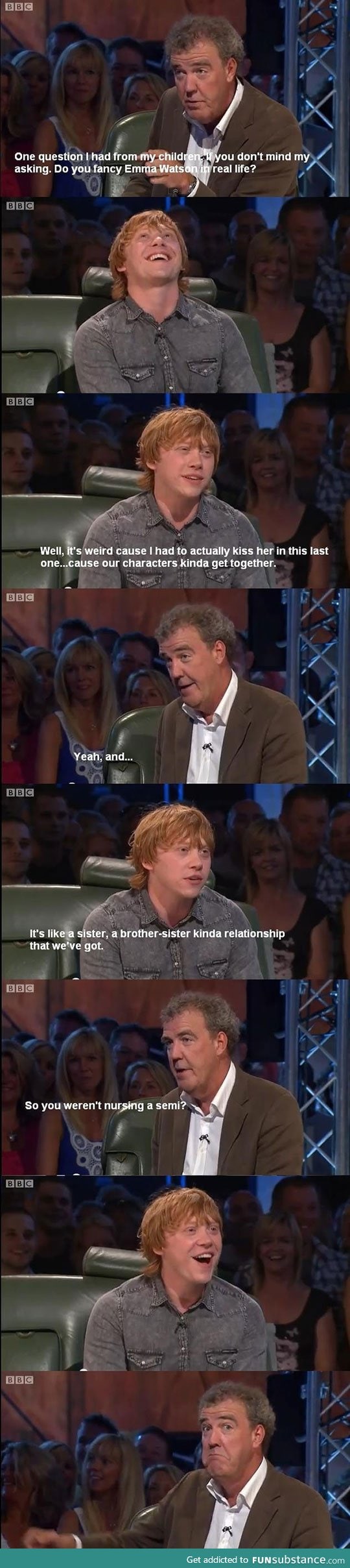 Rupert grint talking about kissing emma watson