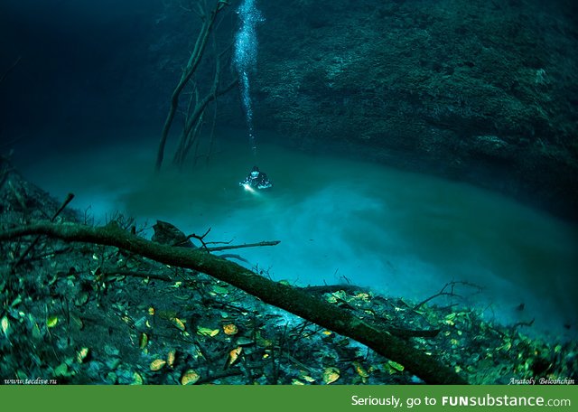 Underwater river in Yucatan, Mexico