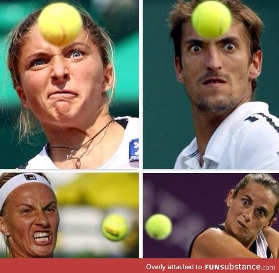 Pictures of tennis players just look like people trying really hard to mind control