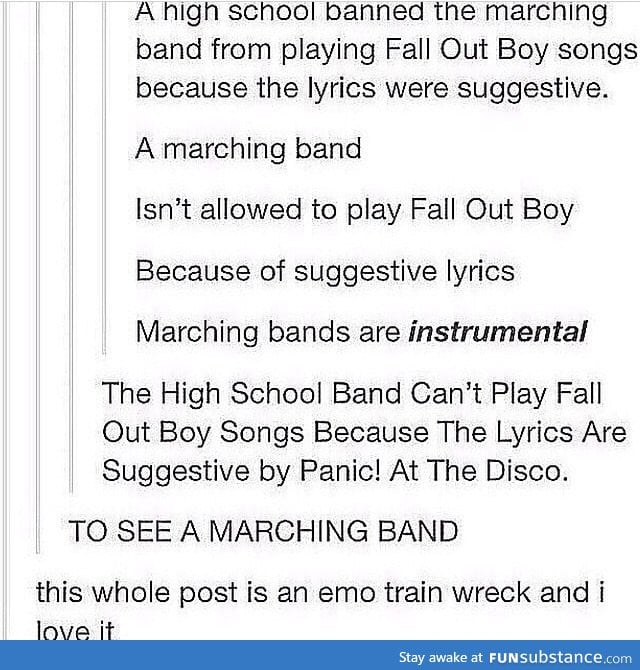 All aboard the emo train