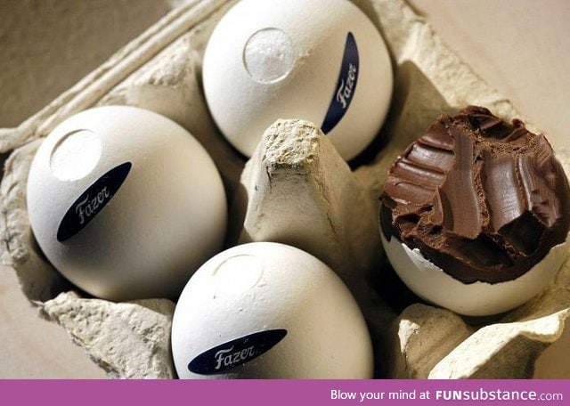 Finnish Mignon egg,  full chocolate made in real eggshell