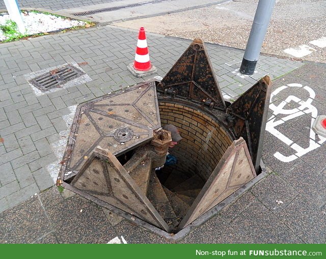 Manhole cover in Wiesbaden, Germany