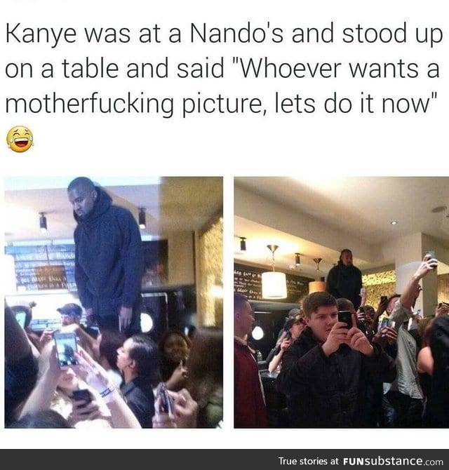 Kanye getting the job done