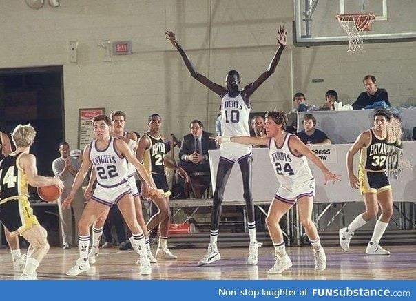 Manute Bol, one of the tallest players in NBA history