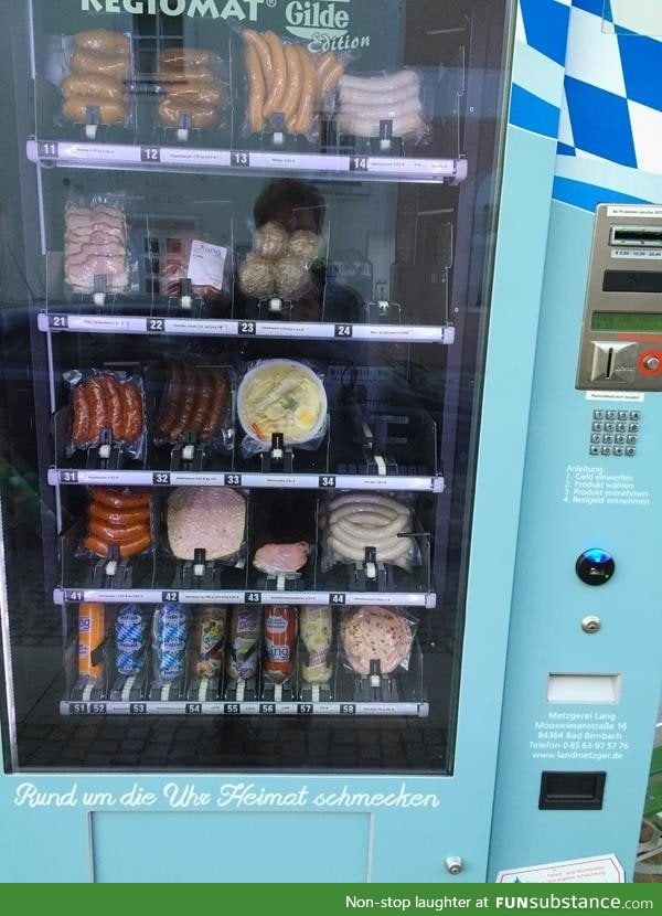 A sausage vending machine. Welcome to Germany