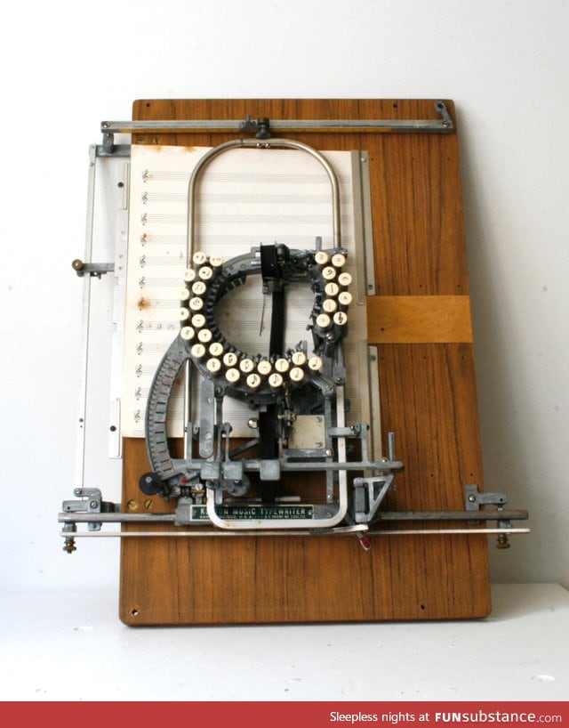 Ever wonder how they used to type up sheet music? The musical typewriter!