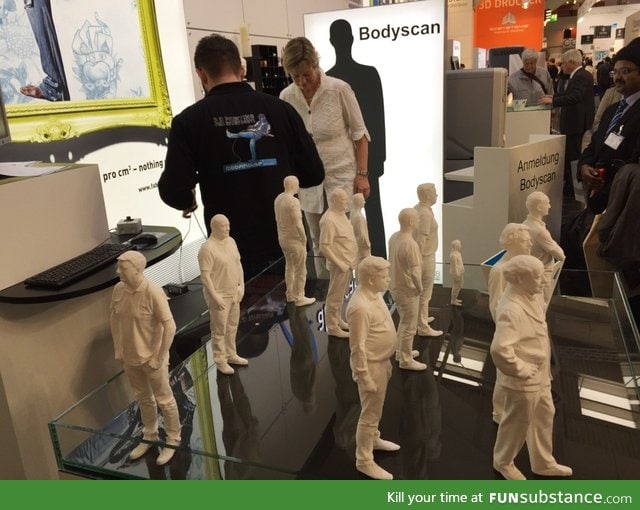 Went to a trade show in Germany - they were 3D scanning people and printing mini statues