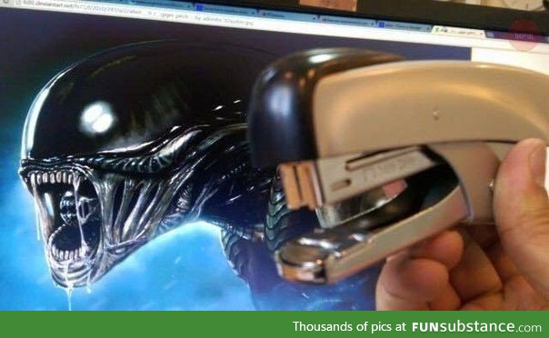 Alien vs stapler