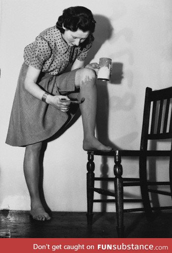 When nylons were in short supply, this is how women would create the illusion of wearing