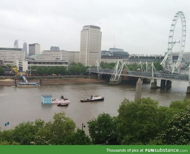 So, er, there appears to be a house floating through central London