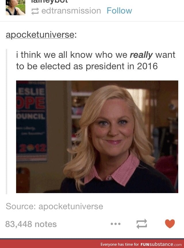 Leslie Knope for president2016