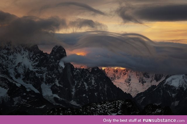 Swirling clouds on the french alps