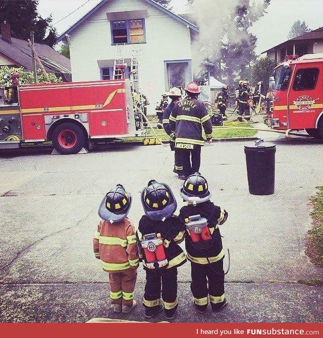 Firefighters in training