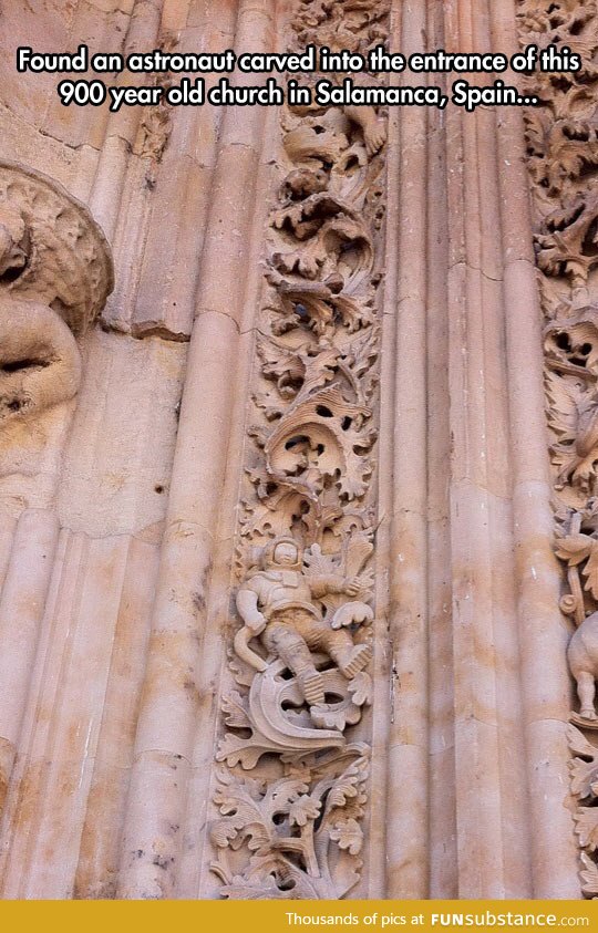 The mysterious astronaut carved in a 900 year old church