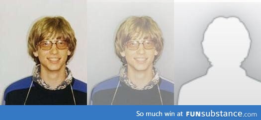 Bill Gates mugshot was used to create the default profile picture in Microsoft Outlook