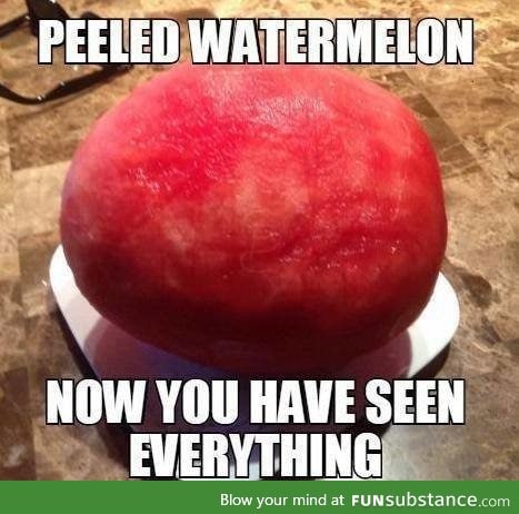 Peeled watermelon