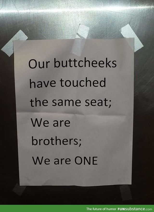 This was taped to the inside of a stall door at the mall