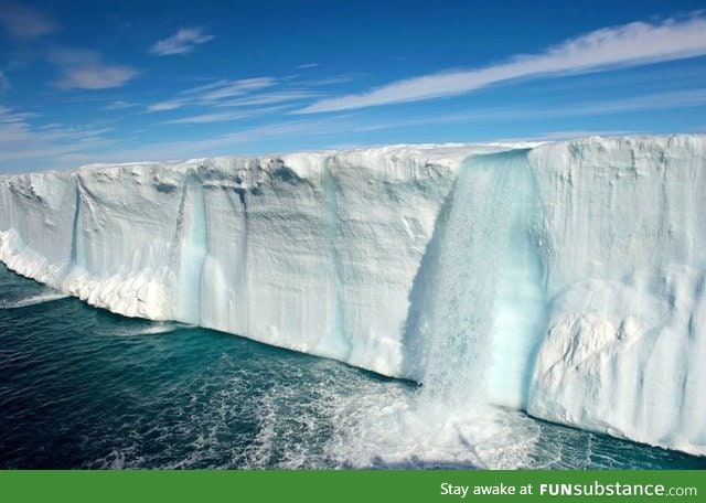 A glacial waterfall, Spitzbergan