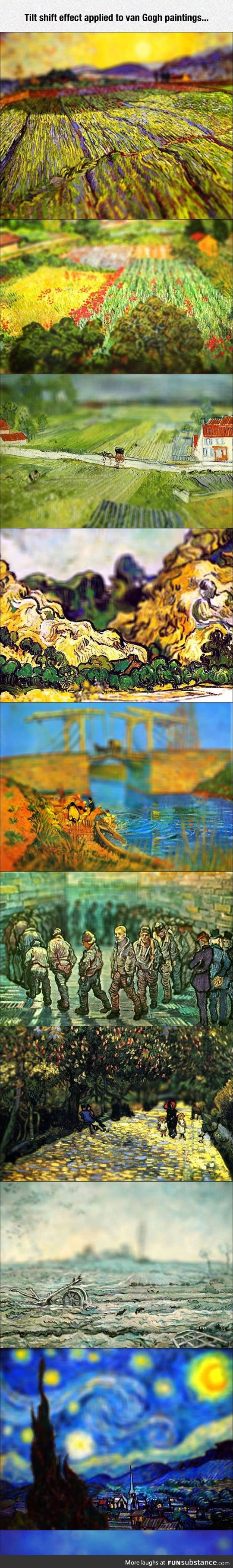 Viewing Van Gogh's work with a tilt-shift lens