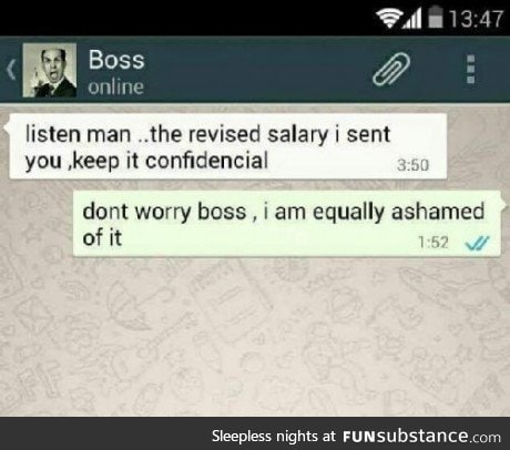 Passive aggressive about salary