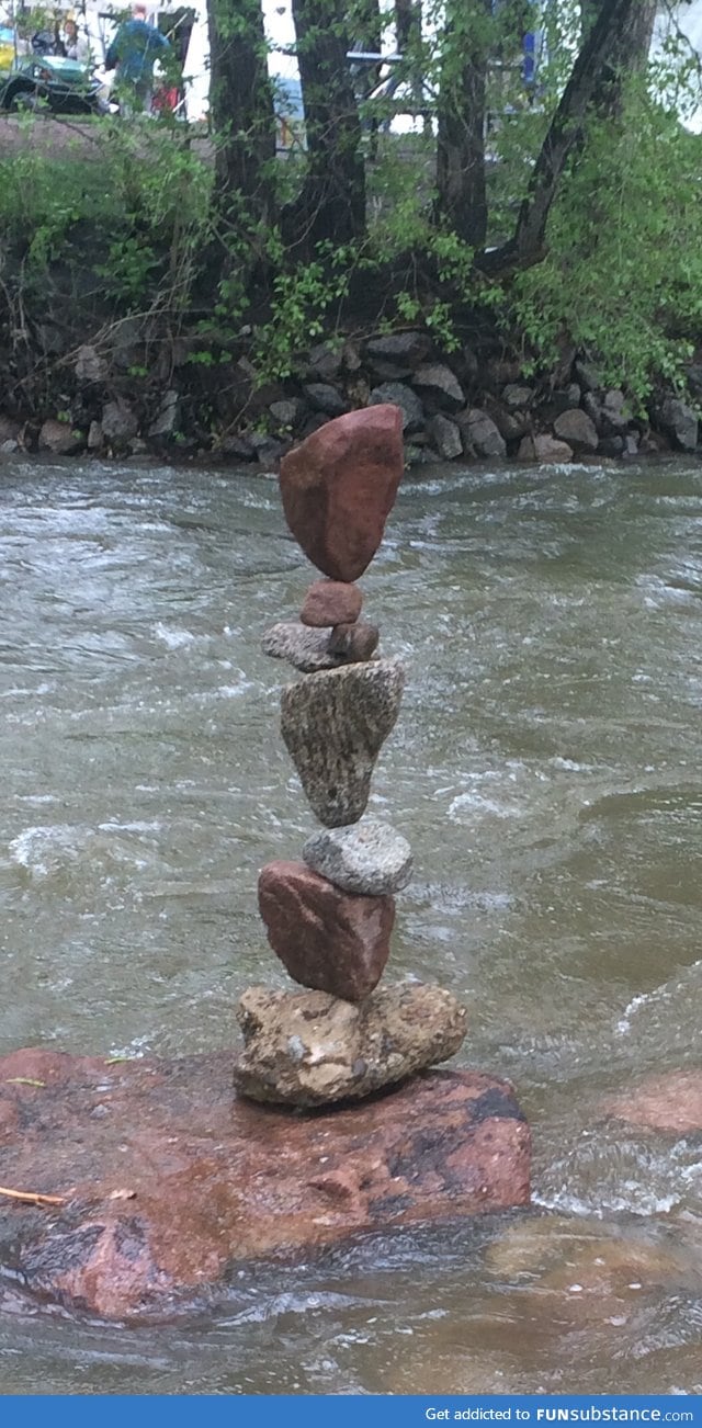 Amazing rock stacking in Boulder Colorado