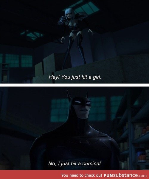 Alien Batman believes in gender equality