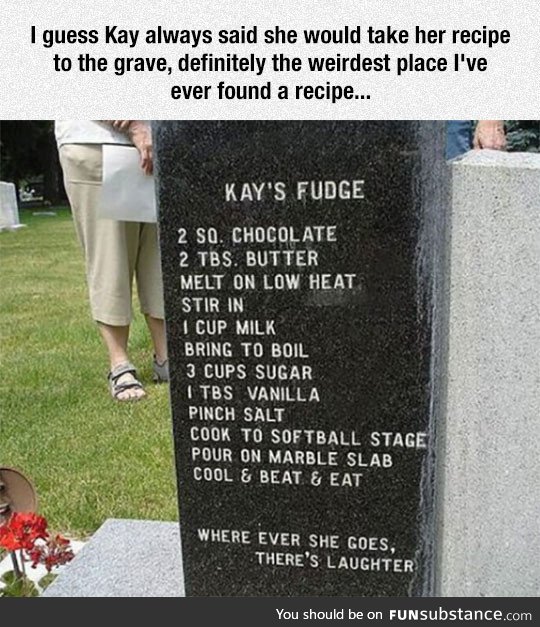 Taking a recipe to the grave