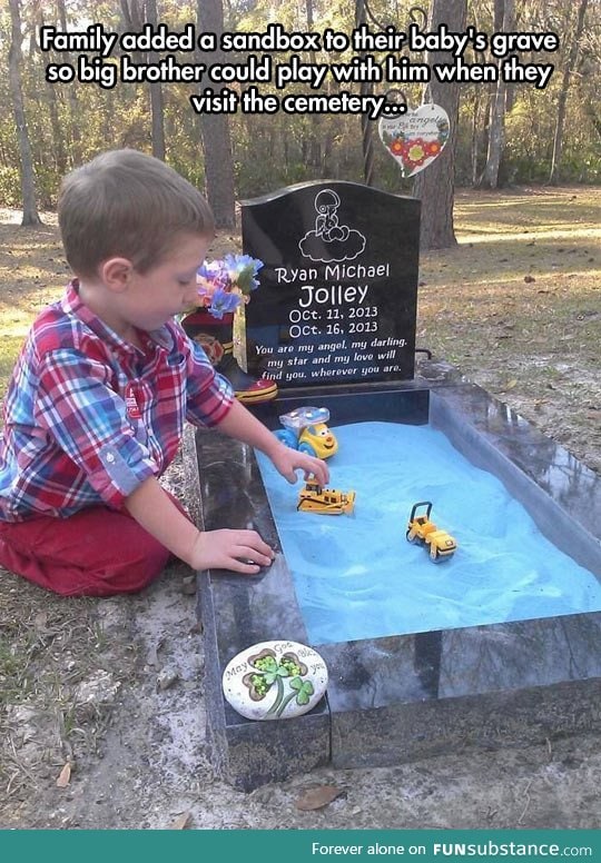 Turning a grave into a sandbox for playing