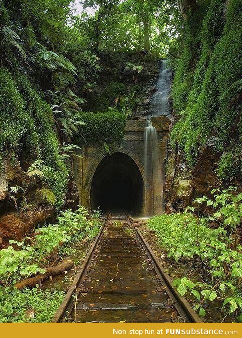 Abandoned railroad tunnel in Australia