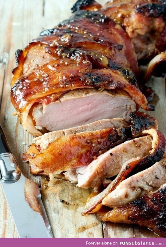 Bacon with brown sugar pork tenderloin