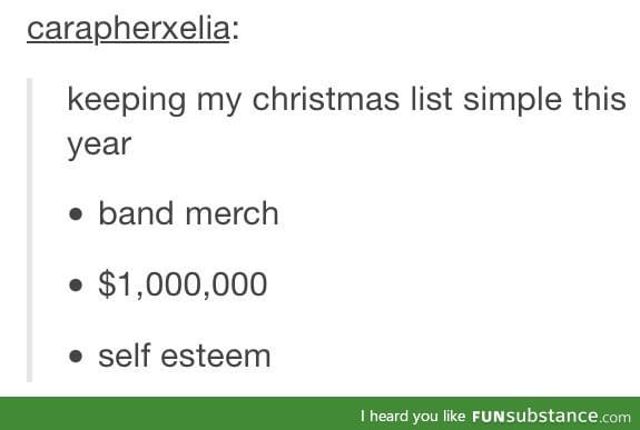 Christmas wish list