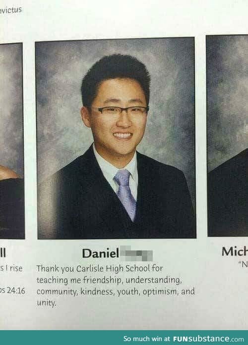 Subtle yearbook quote