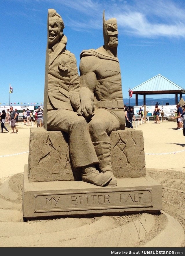 Unbelievable Batman Sand Sculpture in Parksville, British Columbia