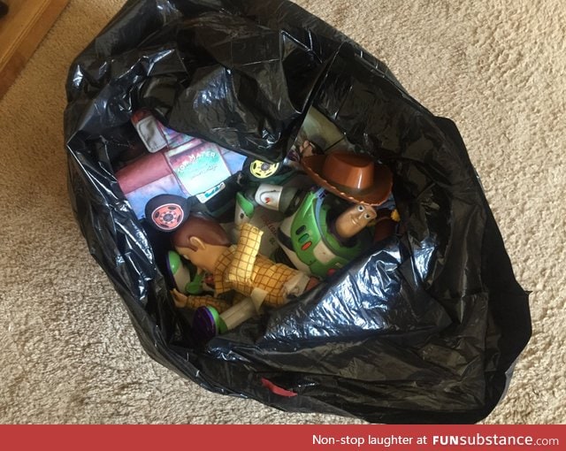 "Cleaning out my son's room. This just feels so wrong"