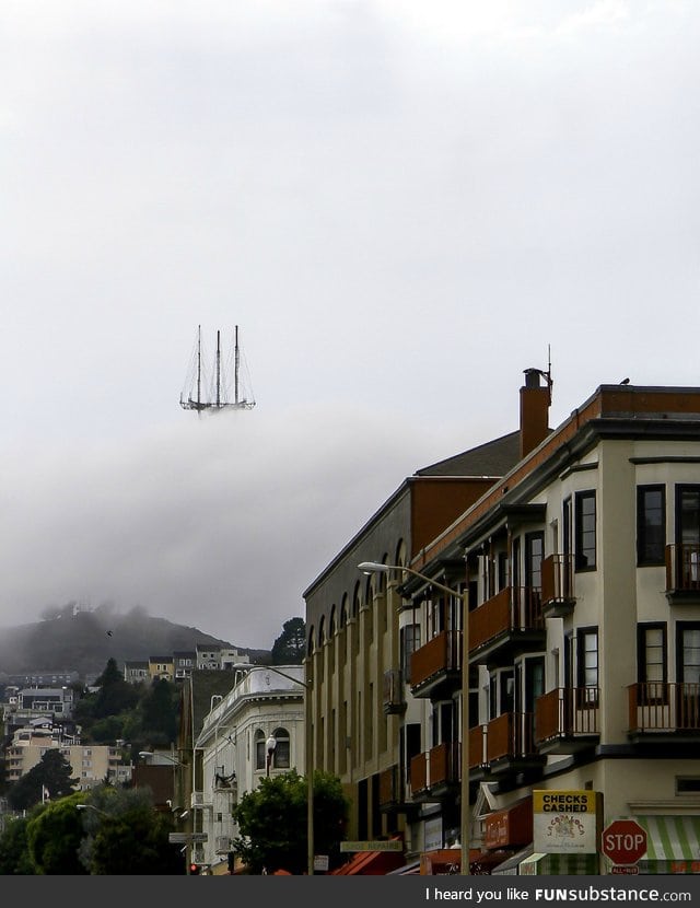 Sometimes you'd swear it was the mast of a ship passing by.