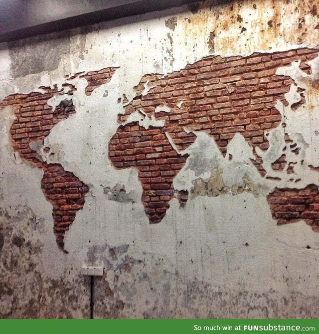 World map mural