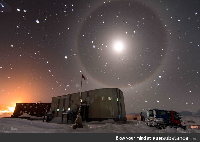 Blue moon halo over Antarctica