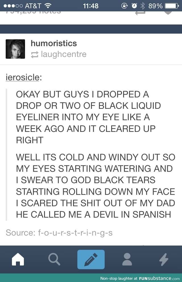 brb imma find some eyeliner