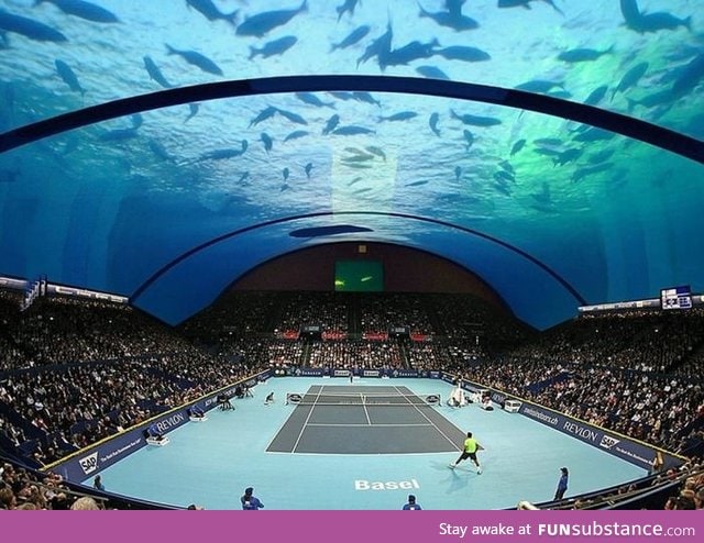 An underwater tennis court in dubai to host grand slam tournaments